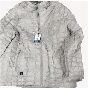 I-FAVORY Heated Insulated Quilted Jacket Light Gray Size L Zip Casual